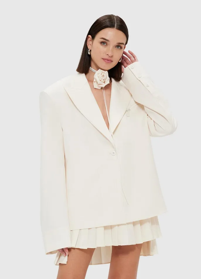 Coats and Jackets Women LEO LIN Jovanna Blazer 8211 Vanilla
