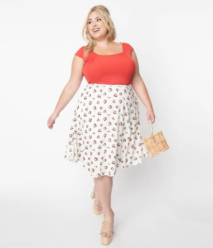 Collectif White and Red Cherry Mattie Broderie Swing Skirt ClothingPlus Unique Vintage Skirts Collectif White and Red Cherry Mattie Broderie Swing Skirt ClothingPlus Unique Vintage Skirts