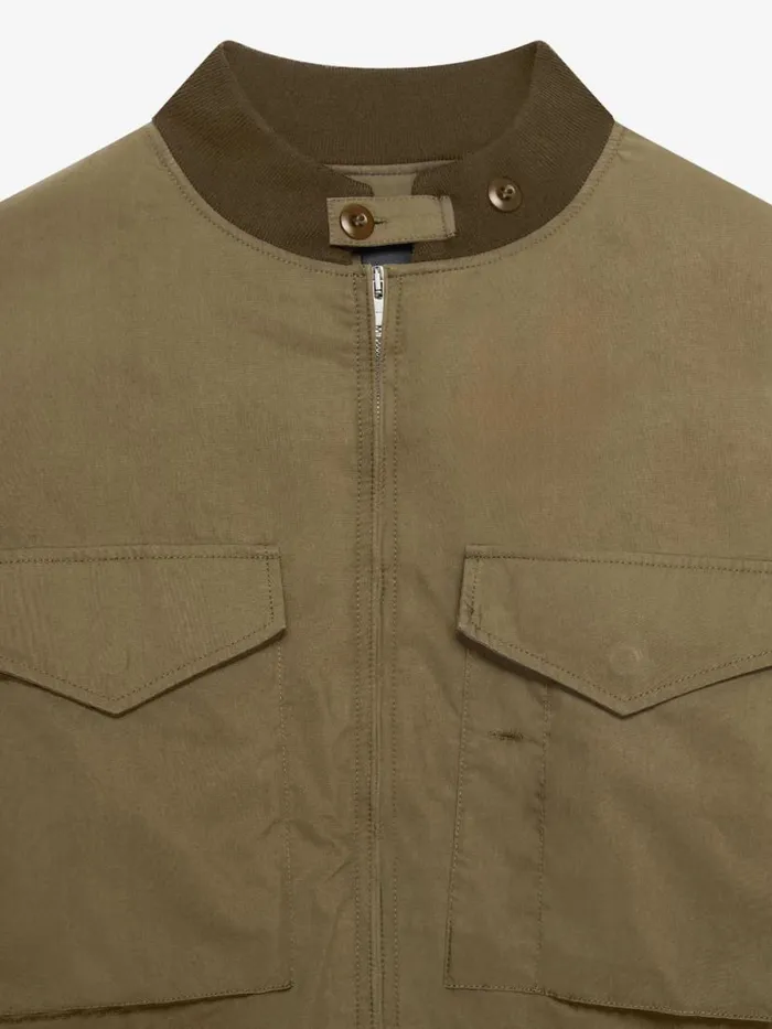 Cropped Bomber Jacket In Cotton Olive Green Men Givenchy Coats and Jackets