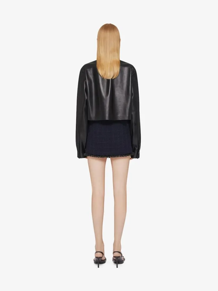Cropped Shirt In Leather With 4g Detail Black Women Givenchy Tops and Shirts