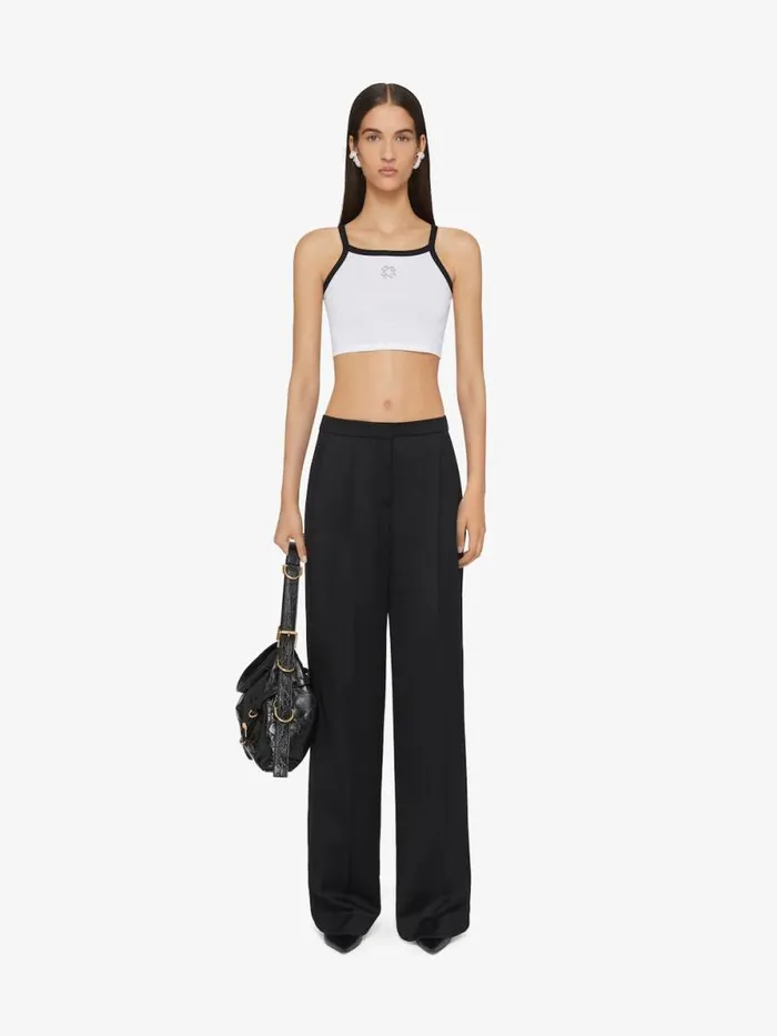 Cropped Tank Top In Cotton And Crystals With 4g Detail White Women Givenchy Tops and Shirts Cropped Tank Top In Cotton And Crystals With 4g Detail White Women Givenchy Tops and Shirts
