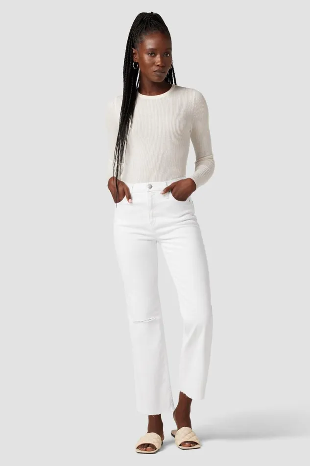 Cropped Women Hudson Jeans Remi HighRise Straight Crop Jean Destructed White Shadow Cropped Women Hudson Jeans Remi HighRise Straight Crop Jean Destructed White Shadow