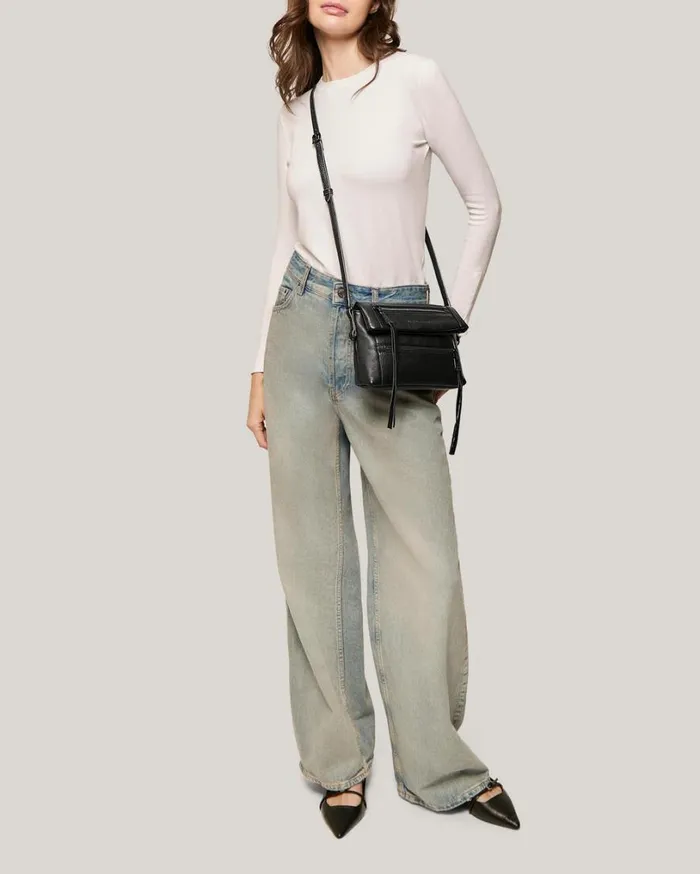 Crosstown Double Entry Crossbody Black Women Aimee Kestenberg Crossbody Bags