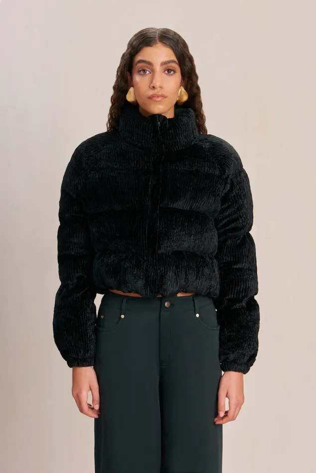 Cult Gaia Bombon Puffer Black Women Outerwear
