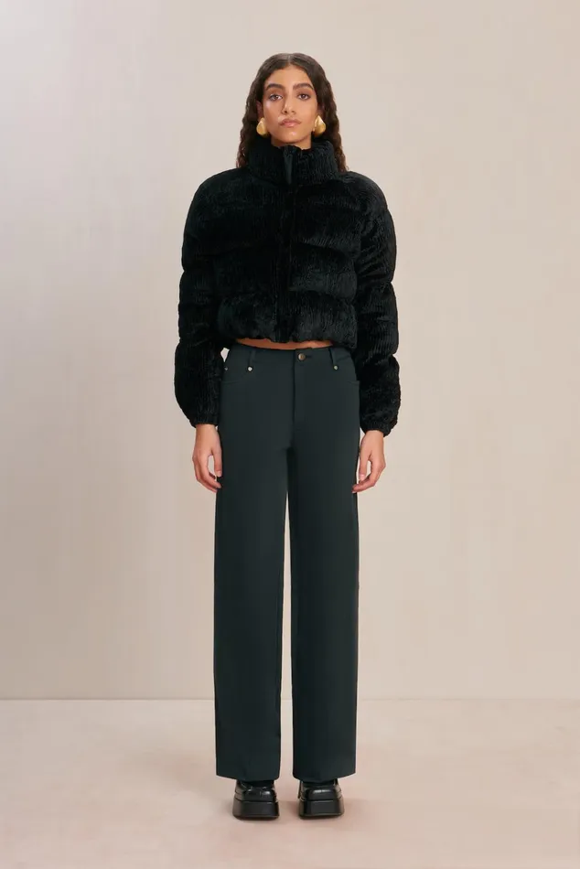 Cult Gaia Bombon Puffer Black Women Outerwear