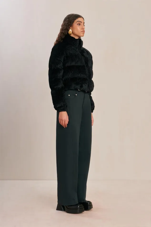 Cult Gaia Bombon Puffer Black Women Outerwear