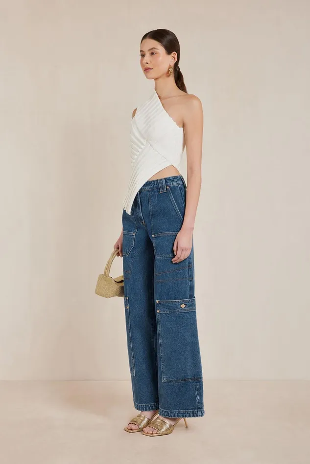 Cult Gaia Del Knit Top Off White Women Knits Cult Gaia Del Knit Top Off White Women Knits