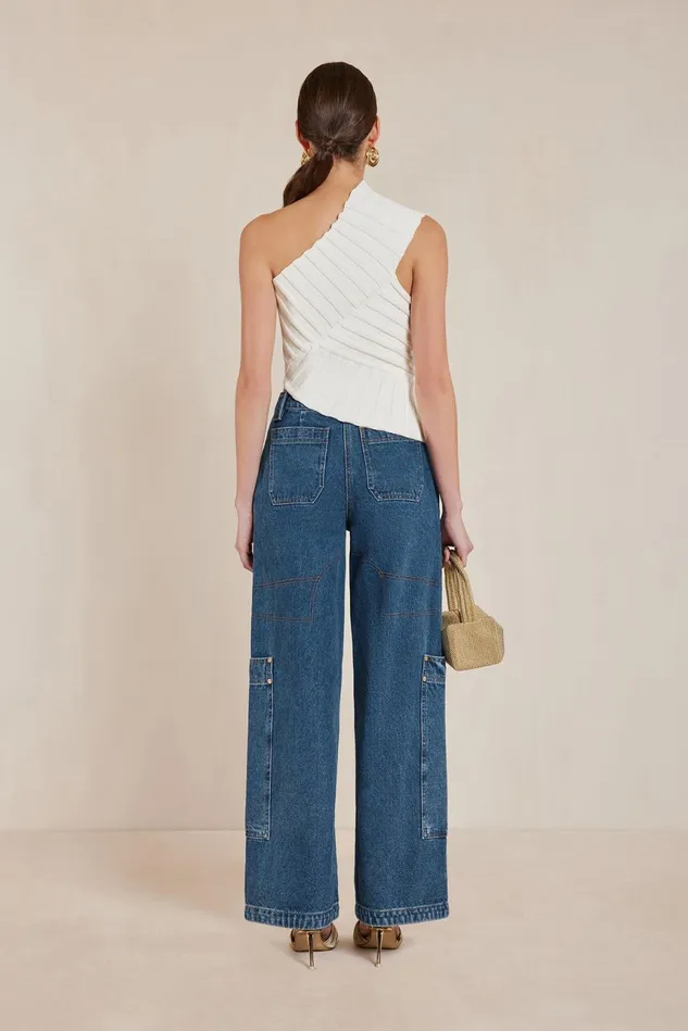 Cult Gaia Del Knit Top Off White Women Knits Cult Gaia Del Knit Top Off White Women Knits