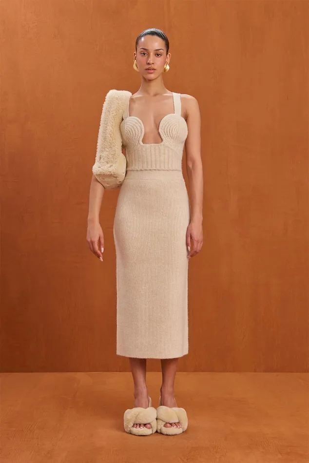 Cult Gaia Jodie Knit Skirt Off White Women Bottoms