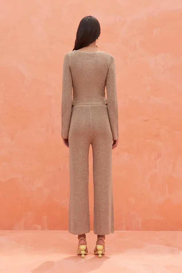 Cult Gaia Ramsey Knit Top Champagne Women Knits Cult Gaia Ramsey Knit Top Champagne Women Knits