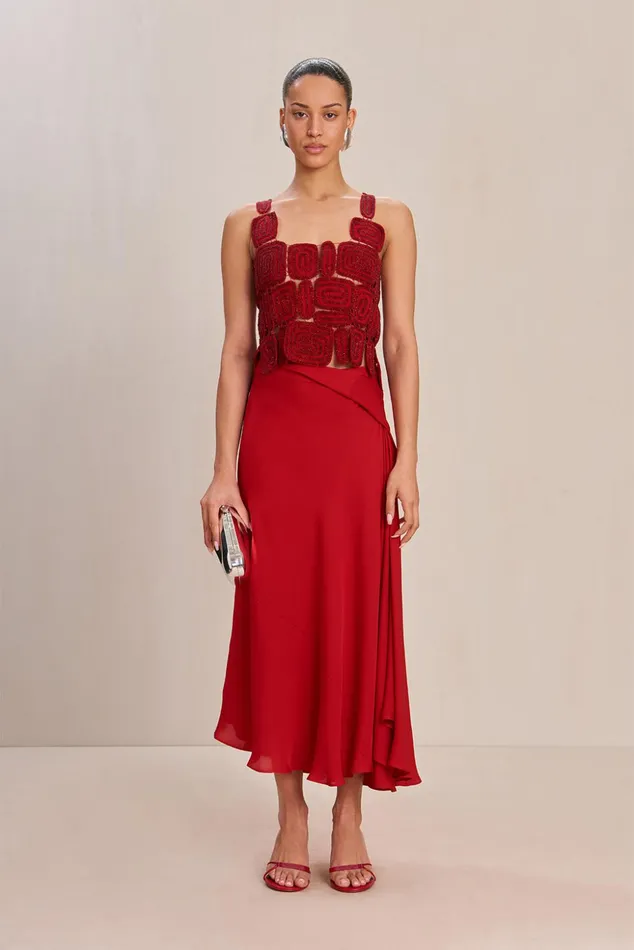 Cult Gaia Shera Skirt Merlot Women Bottoms