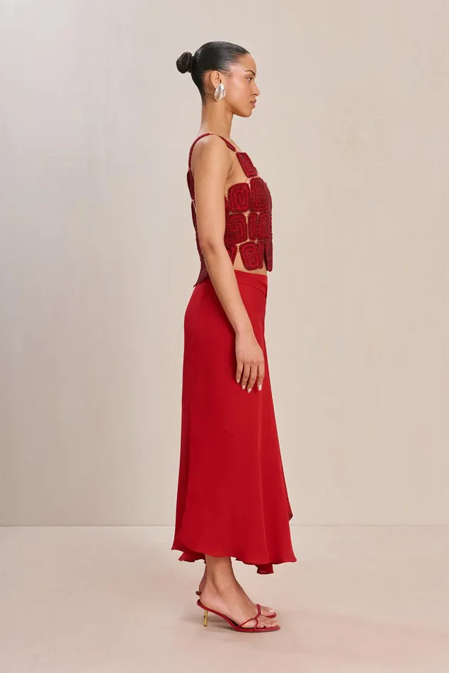 Cult Gaia Shera Skirt Merlot Women Bottoms