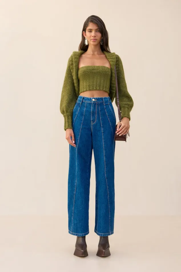 Cult Gaia Virginie Cardigan Set Algae Melange Women Sets
