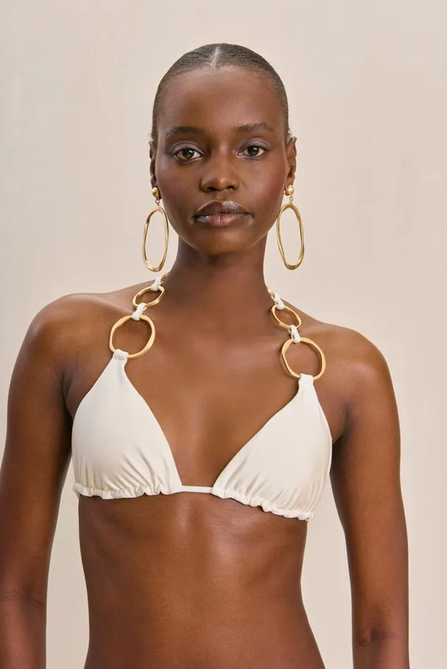 Cult Gaia Zoey Bikini Top Off White Women Bikinis
