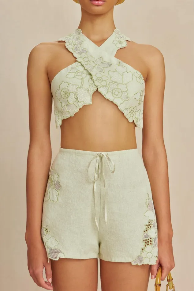 Cult Gaia Zuria Short Light Honeydew Women Bottoms