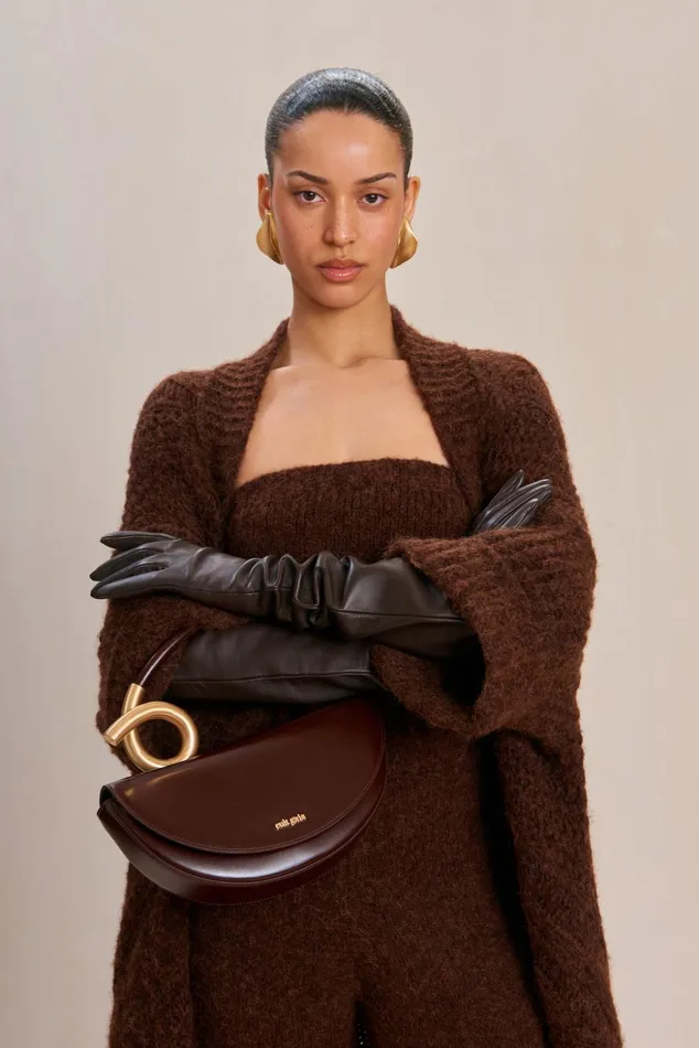 Cult Gaia Zya Gloves Espresso Women Leather Goods