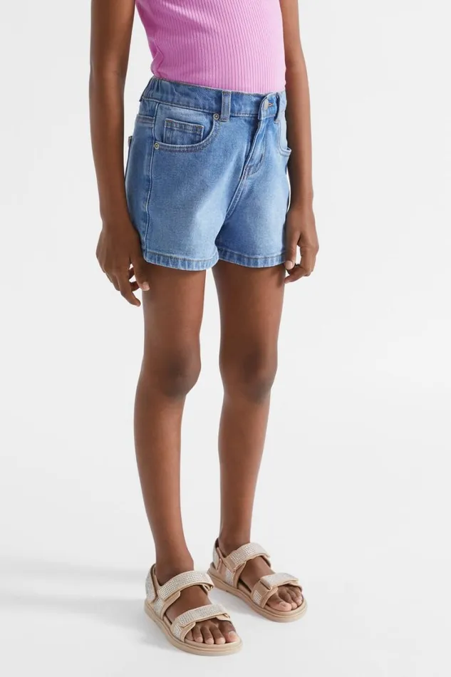 Denim and Jeans Girl Seed Heritage Denim Short Bright Blue Wash