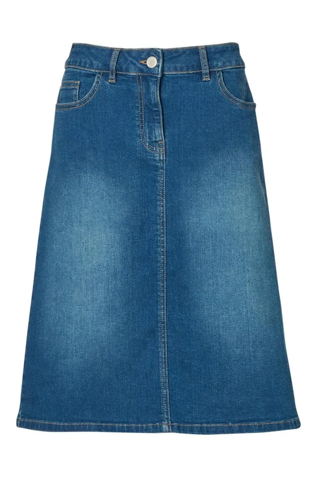 Denim Cotton Denim Stretch A Line Skirt Women Roman Coords