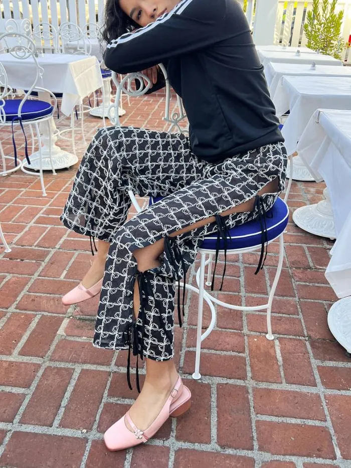 DenimPants Shop Lisa Says Gah Evelyn Bow Tie Pant