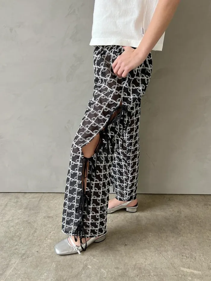 DenimPants Shop Lisa Says Gah Evelyn Bow Tie Pant