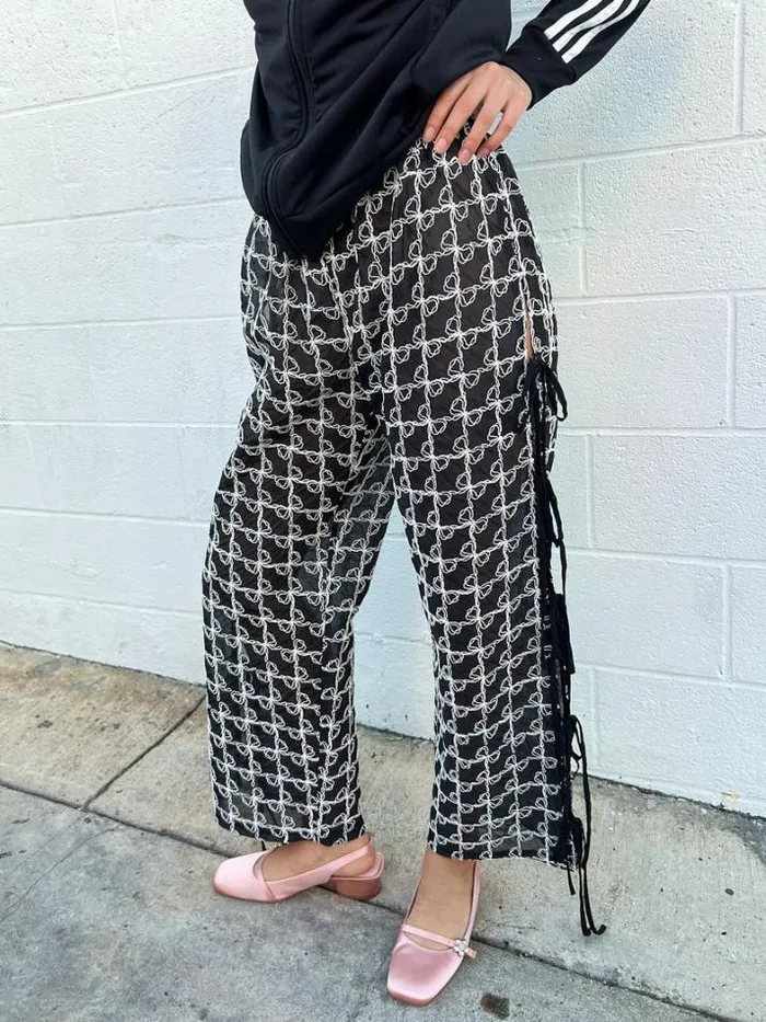 DenimPants Shop Lisa Says Gah Evelyn Bow Tie Pant