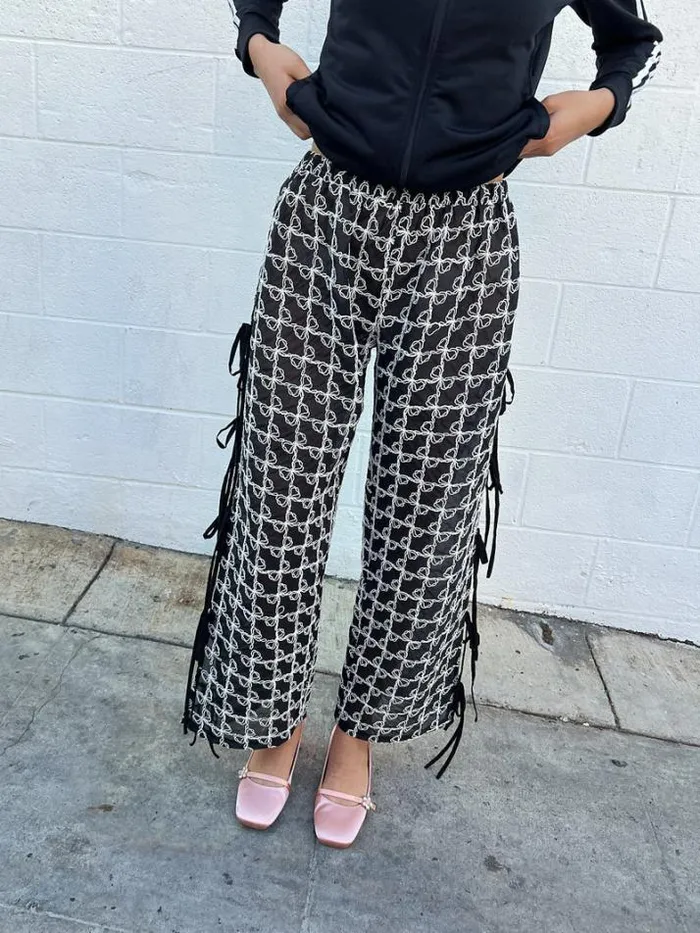 DenimPants Shop Lisa Says Gah Evelyn Bow Tie Pant
