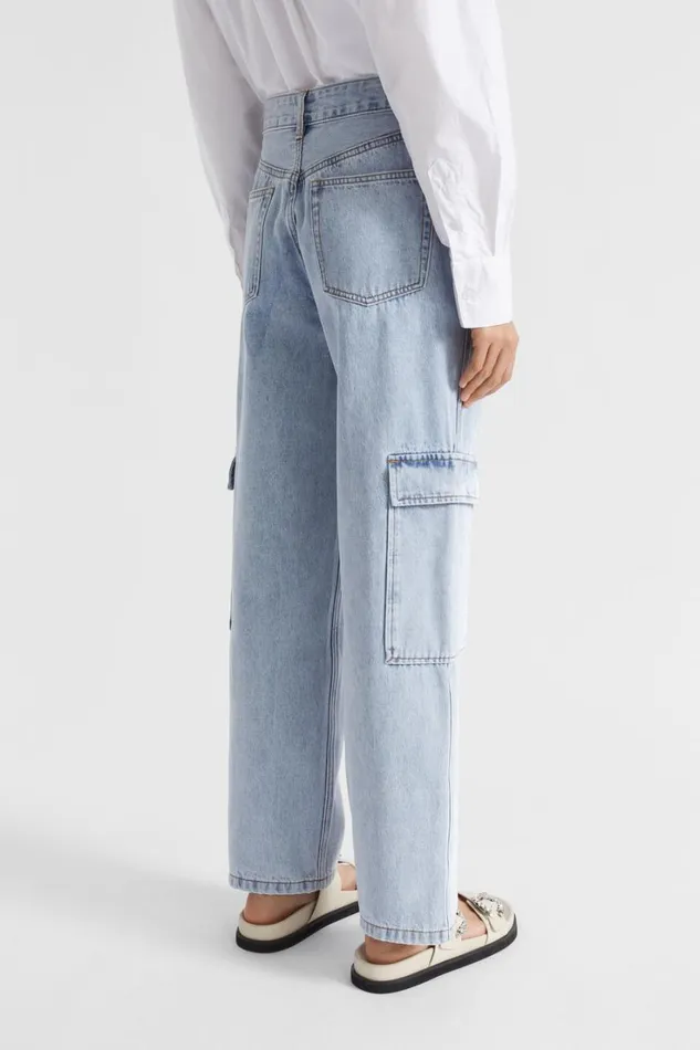 Denim Woman Seed Heritage Denim Cargo Pant Pacific Wash