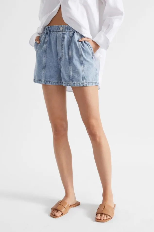 Denim Woman Seed Heritage Denim Jogger Short Denim Wash