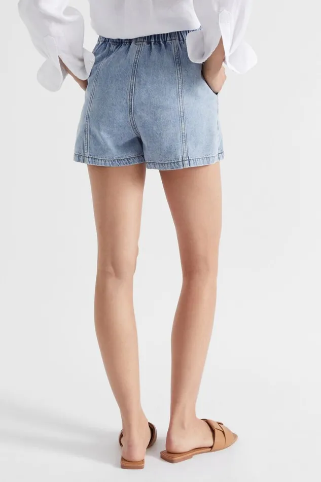Denim Woman Seed Heritage Denim Jogger Short Denim Wash