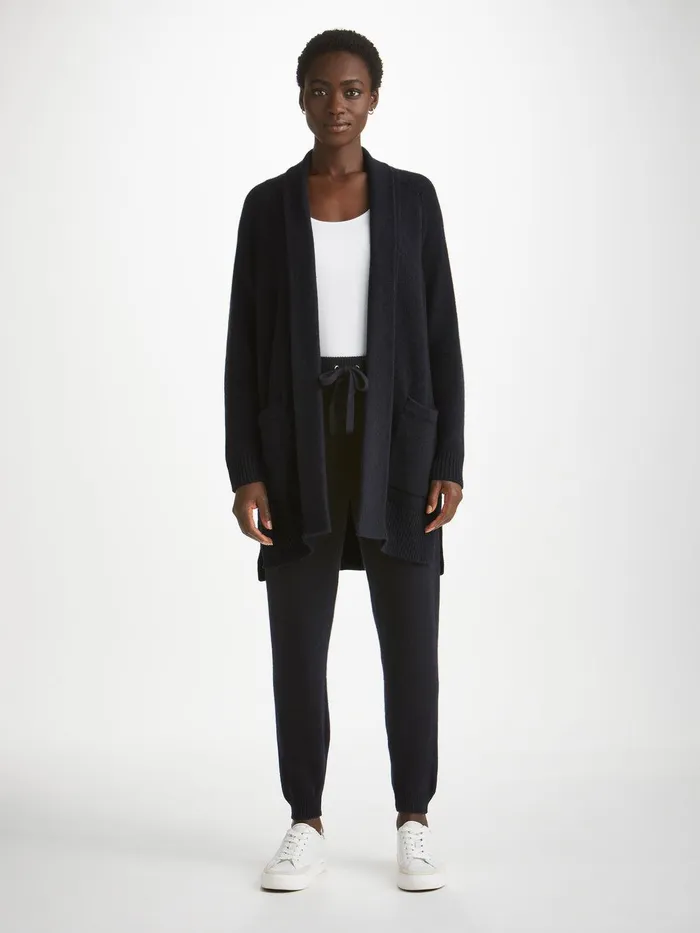 Derek Rose Cardigan Nina Cashmere Navy Women Cashmere Cardigans