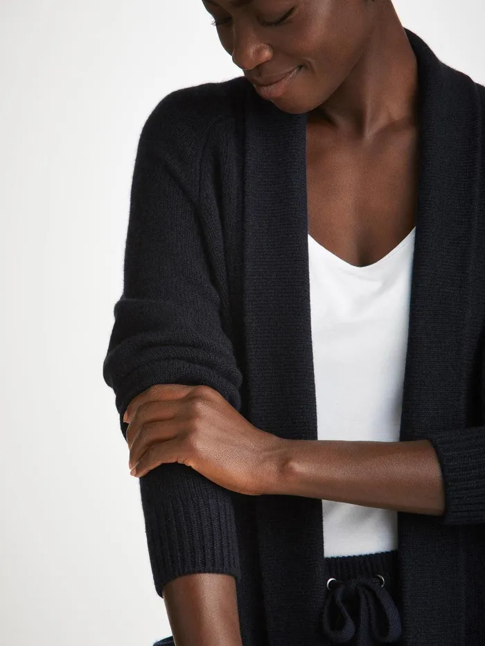 Derek Rose Cardigan Nina Cashmere Navy Women Cashmere Cardigans