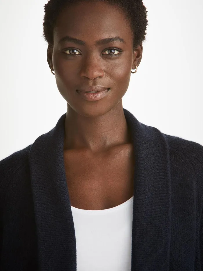 Derek Rose Cardigan Nina Cashmere Navy Women Cashmere Cardigans