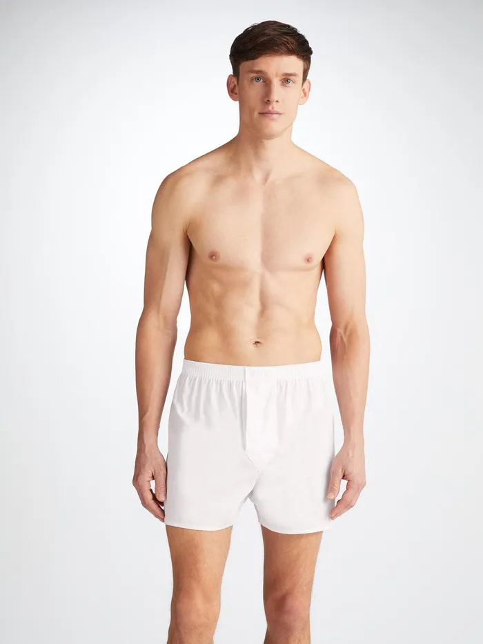 Derek Rose Classic Fit Boxers Savoy Cotton White Men Classic Fit Boxer Shorts Derek Rose Classic Fit Boxers Savoy Cotton White Men Classic Fit Boxer Shorts