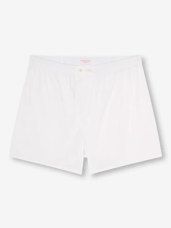 Derek Rose Classic Fit Boxers Savoy Cotton White Men Classic Fit Boxer Shorts