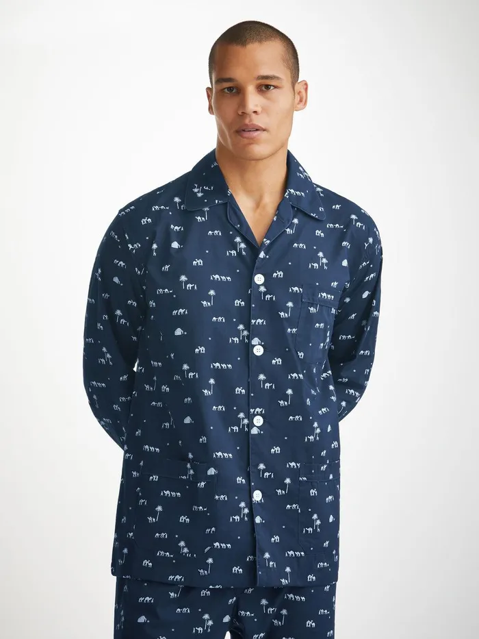 Derek Rose Classic Fit Pajamas Nelson 99 Cotton Batiste Navy Men Cotton Pajamas Derek Rose Classic Fit Pajamas Nelson 99 Cotton Batiste Navy Men Cotton Pajamas