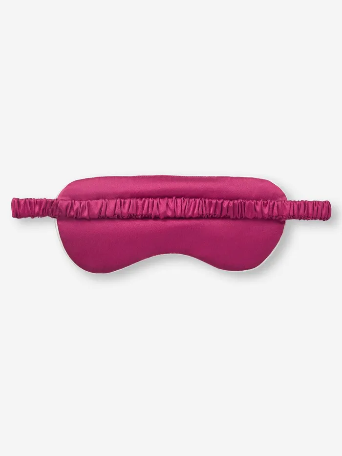 Derek Rose Eye Mask Bailey Silk Satin Berry MenWomen Eye Masks