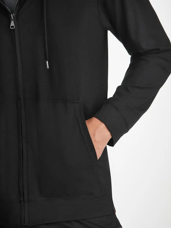 Derek Rose Hoodie Basel Micro Modal Stretch Black Men Hooded Tops