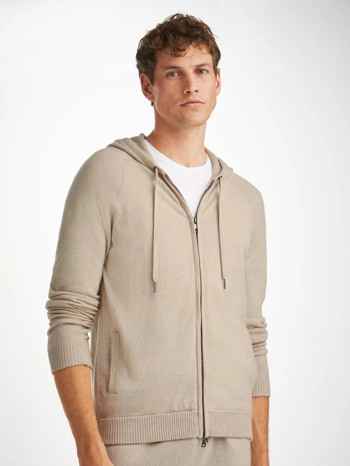 Derek Rose Hoodie Finley Cashmere Oat Men Hooded Tops