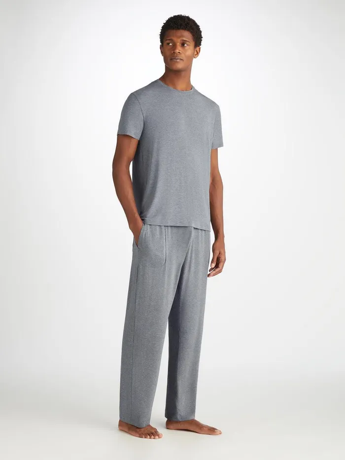 Derek Rose Lounge Pants Marlowe Micro Modal Stretch Charcoal Men Lounge Pants Derek Rose Lounge Pants Marlowe Micro Modal Stretch Charcoal Men Lounge Pants