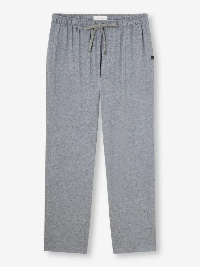 Derek Rose Lounge Pants Marlowe Micro Modal Stretch Charcoal Men Lounge Pants