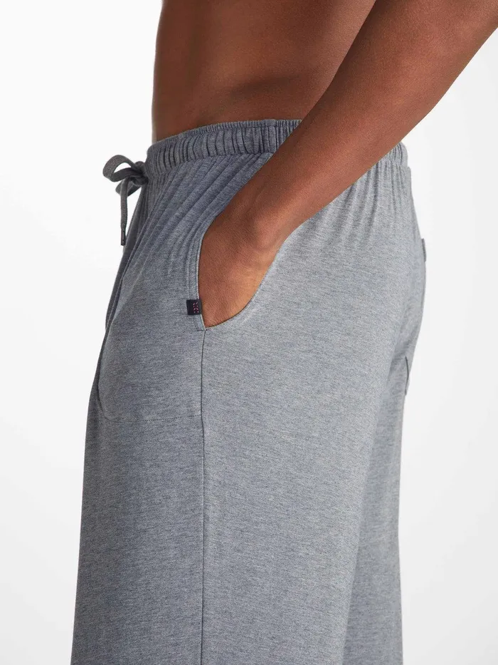 Derek Rose Lounge Pants Marlowe Micro Modal Stretch Charcoal Men Lounge Pants