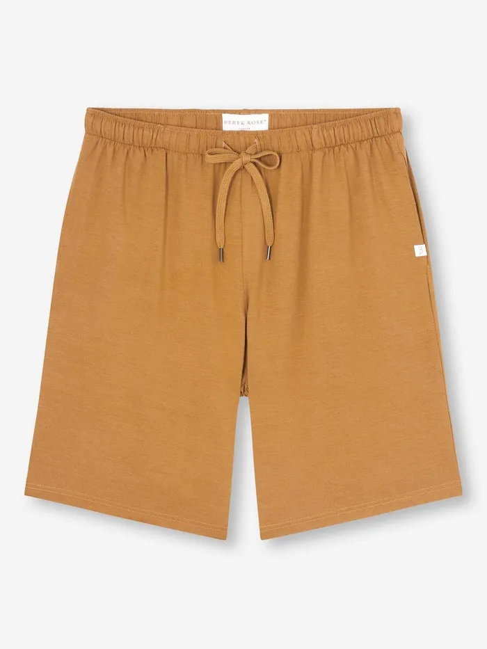 Derek Rose Lounge Shorts Basel Micro Modal Stretch Gold Men Lounge Shorts