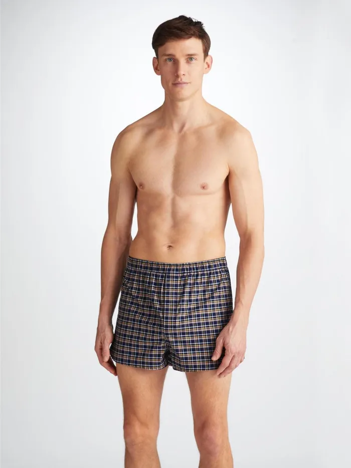 Derek Rose Modern Fit Boxers Barker 37 Cotton Navy Men Modern Fit Boxer Shorts Derek Rose Modern Fit Boxers Barker 37 Cotton Navy Men Modern Fit Boxer Shorts