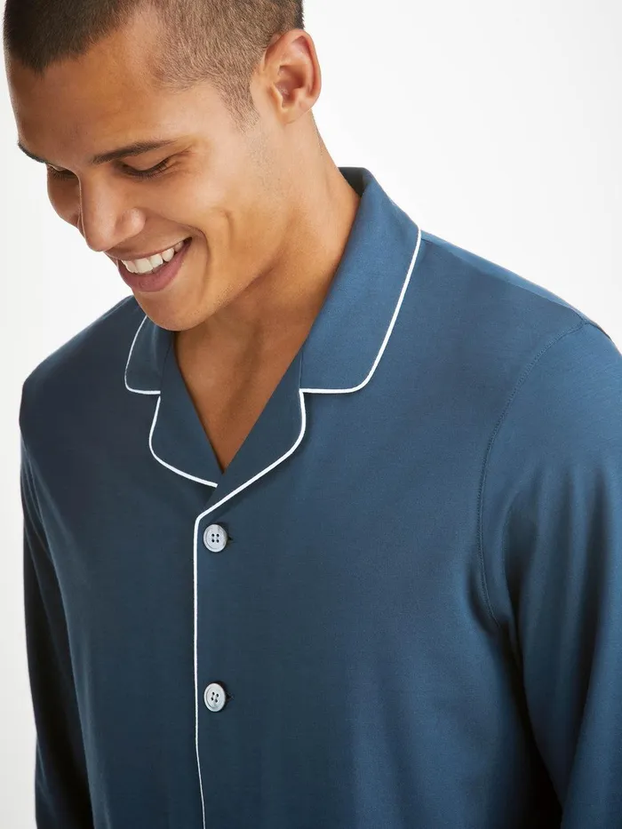Derek Rose Pajamas Basel Micro Modal Stretch Navy Men Jersey Pajamas