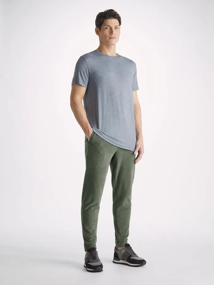 Derek Rose Sweatpants Isaac Terry Cotton Soft Green Men Casual Pants