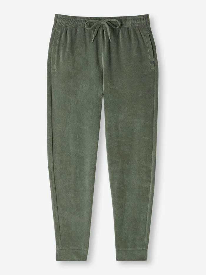 Derek Rose Sweatpants Isaac Terry Cotton Soft Green Men Casual Pants