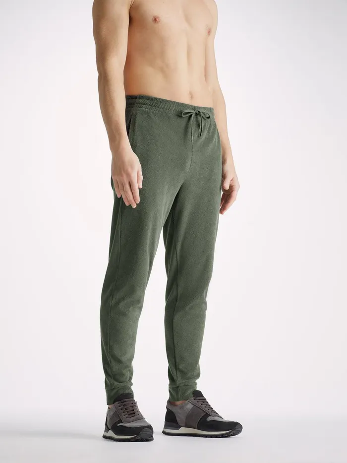 Derek Rose Sweatpants Isaac Terry Cotton Soft Green Men Casual Pants