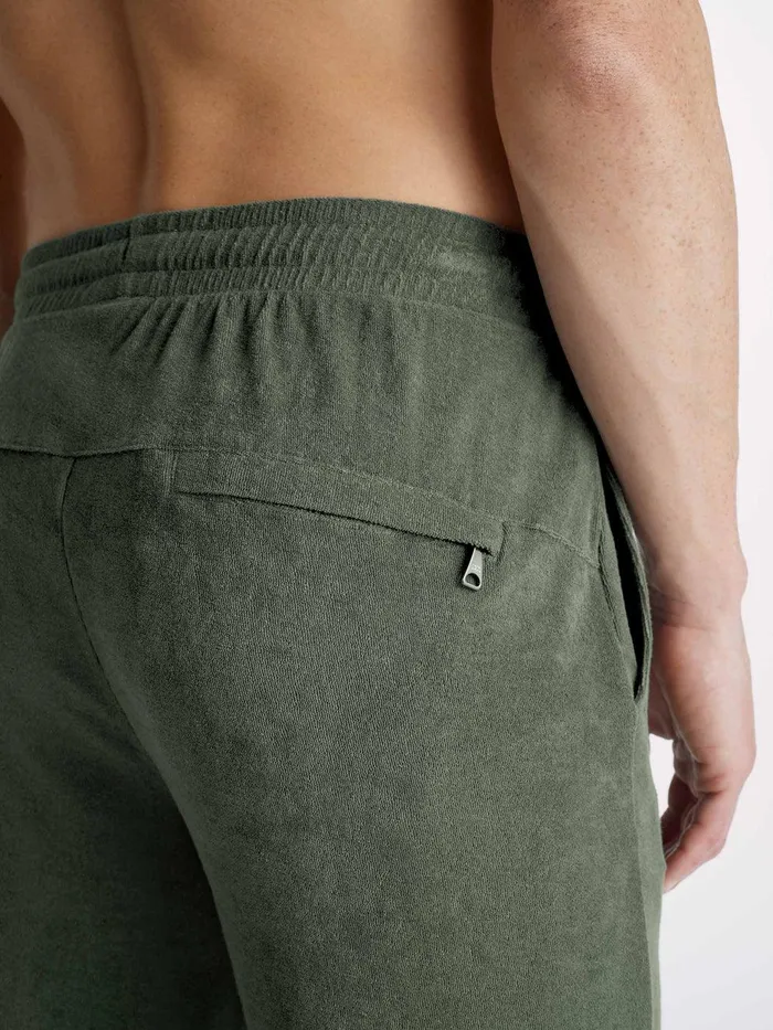 Derek Rose Sweatpants Isaac Terry Cotton Soft Green Men Casual Pants