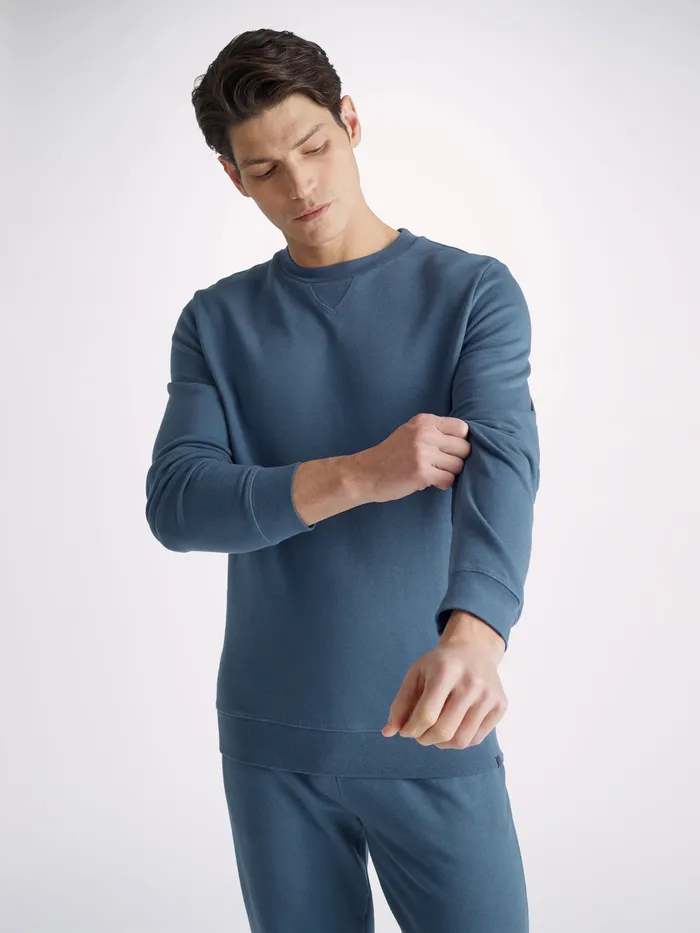 Derek Rose Sweatshirt Quinn Cotton Modal Denim Men Sweatshirts