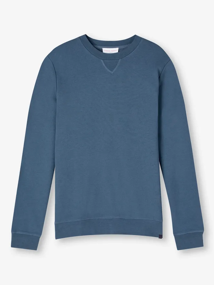 Derek Rose Sweatshirt Quinn Cotton Modal Denim Men Sweatshirts